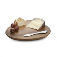 Nambe Xeon Cheese Board w/Spreader (with food)