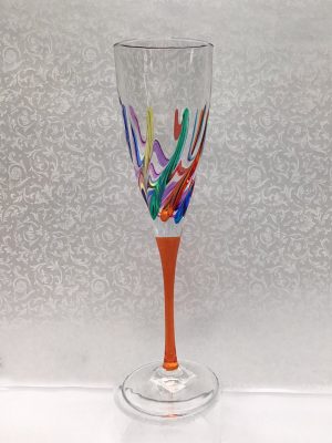 Trix Short Drink Glasses, Hand-Painted Italian Crystal, Set of 2